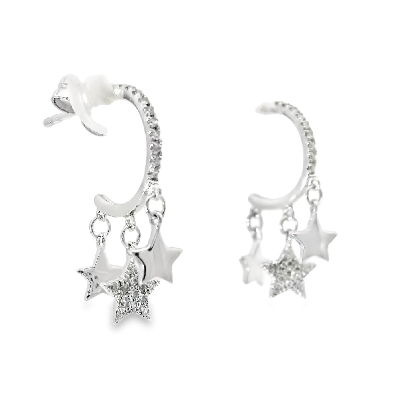 0.12CT Diamond 14k White Gold Earring