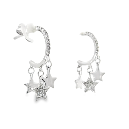 0.12CT Diamond 14k White Gold Earring