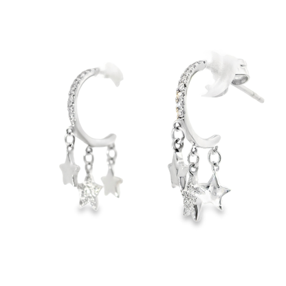 0.12CT Diamond 14k White Gold Earring