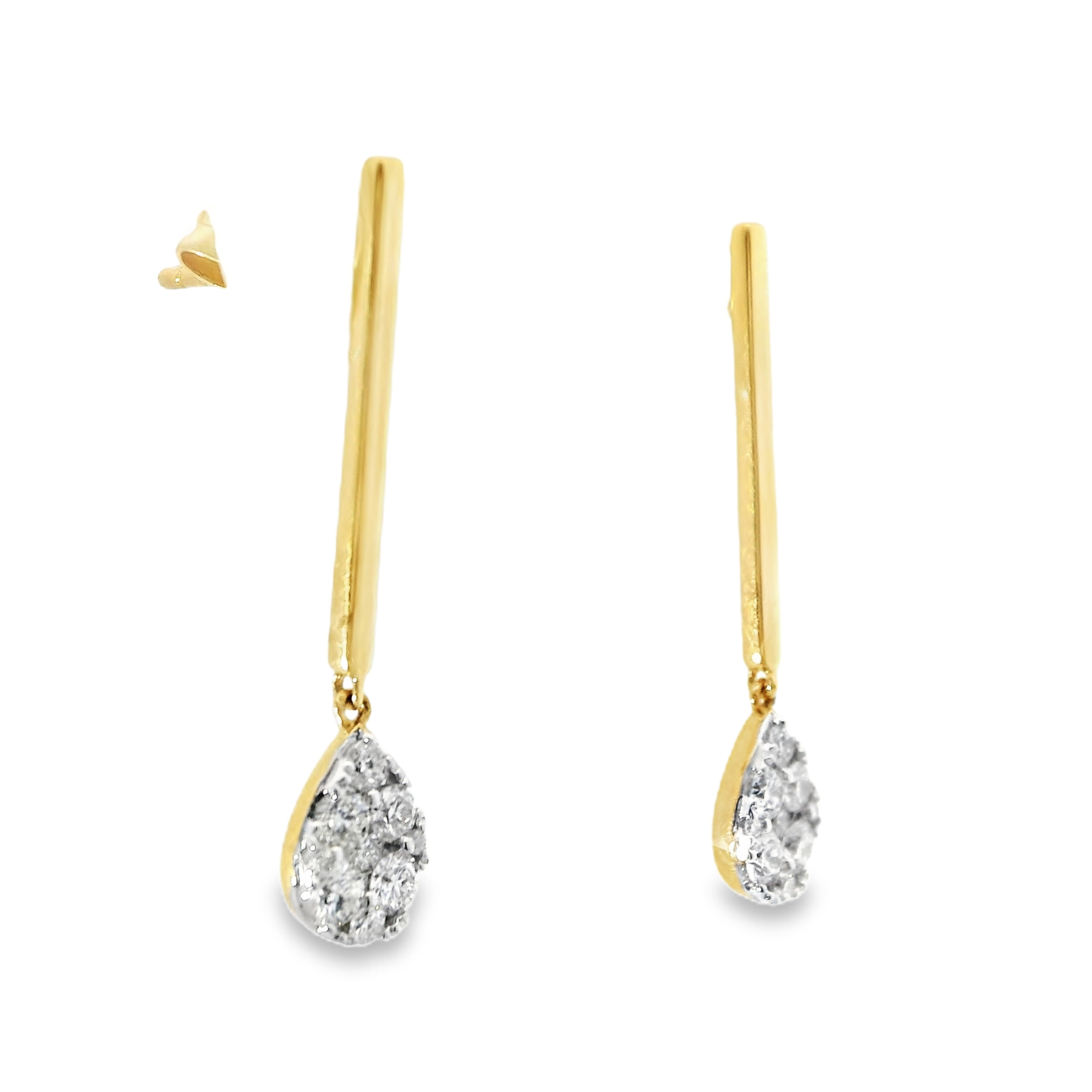 0.42CT Diamond 14k Yellow Gold Earring