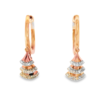 0.13CT Diamond 14k Rose Gold Earring