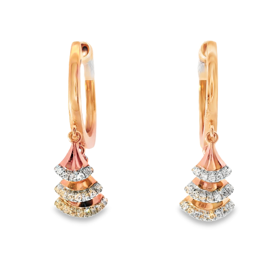 0.13CT Diamond 14k Rose Gold Earring
