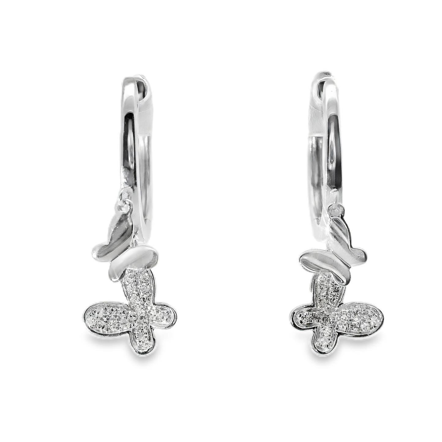0.14CT Diamond 14k White Gold Earring