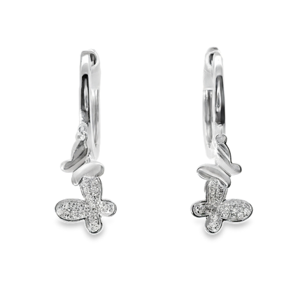 0.14CT Diamond 14k White Gold Earring