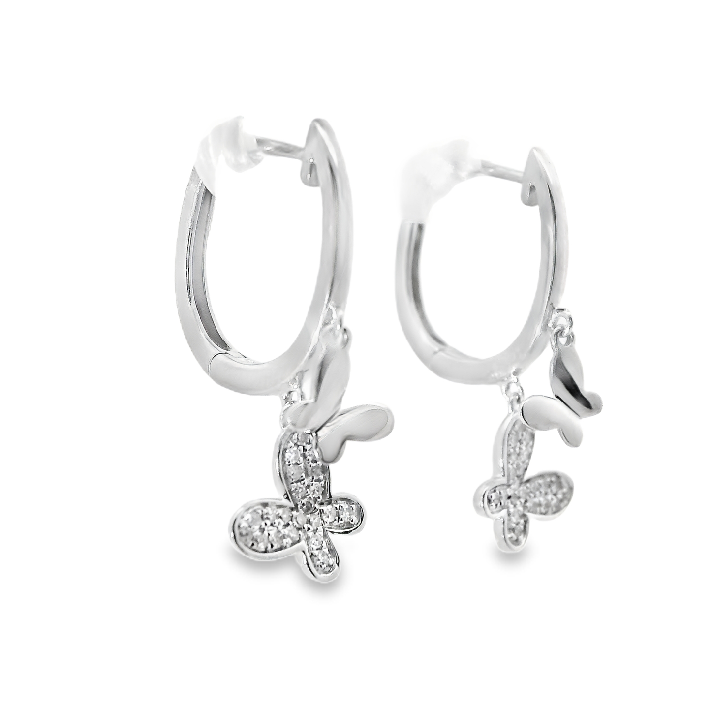0.14CT Diamond 14k White Gold Earring