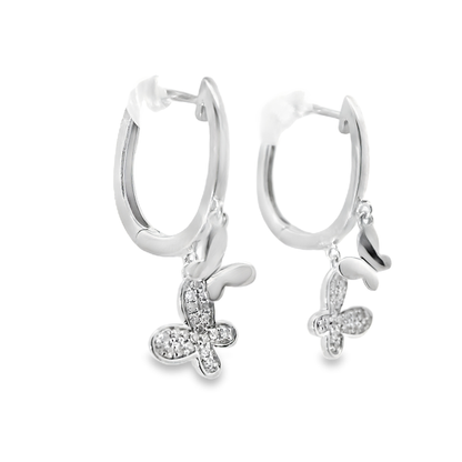 0.14CT Diamond 14k White Gold Earring