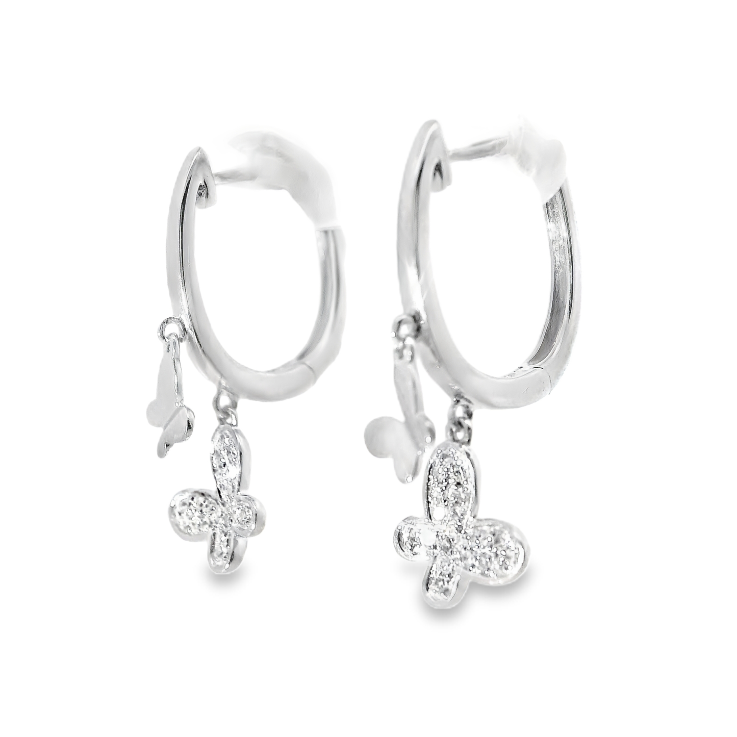 0.14CT Diamond 14k White Gold Earring
