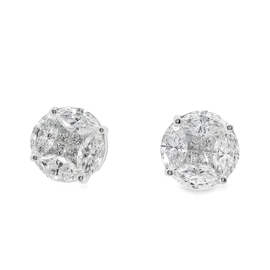 2.69CT Diamond 18k Gold Earring