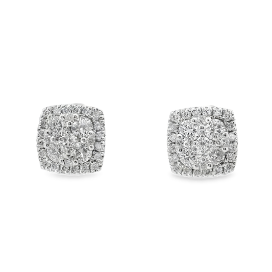1.06CT Diamond 18k White Gold Earring