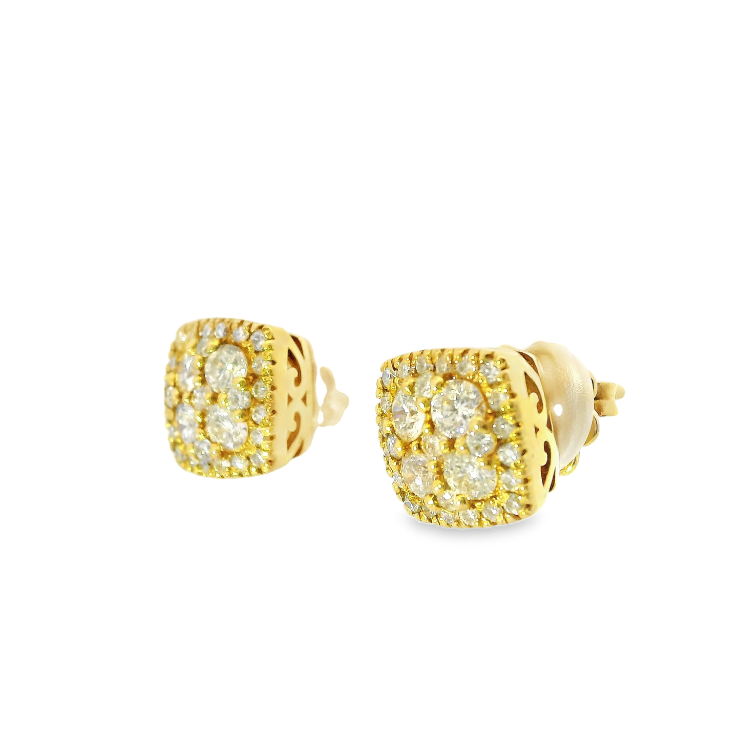 1.06CT Diamond 18k Yellow Gold Earring