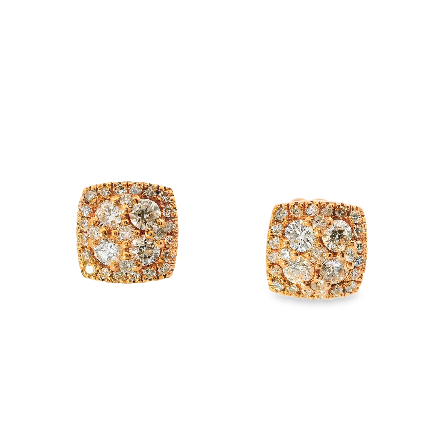 1.06CT Diamond 18k Yellow Gold Earring