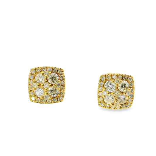 1.06CT Diamond 18k Yellow Gold Earring