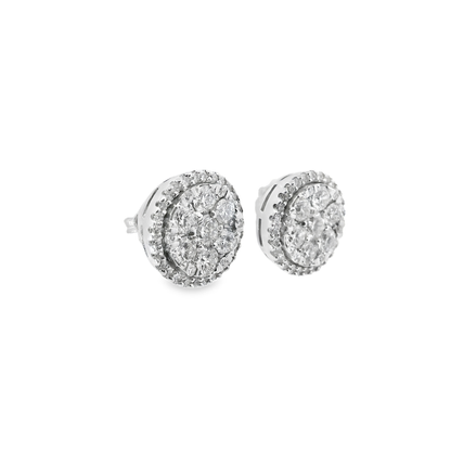 2.17CT Diamond 14k white Gold Earring