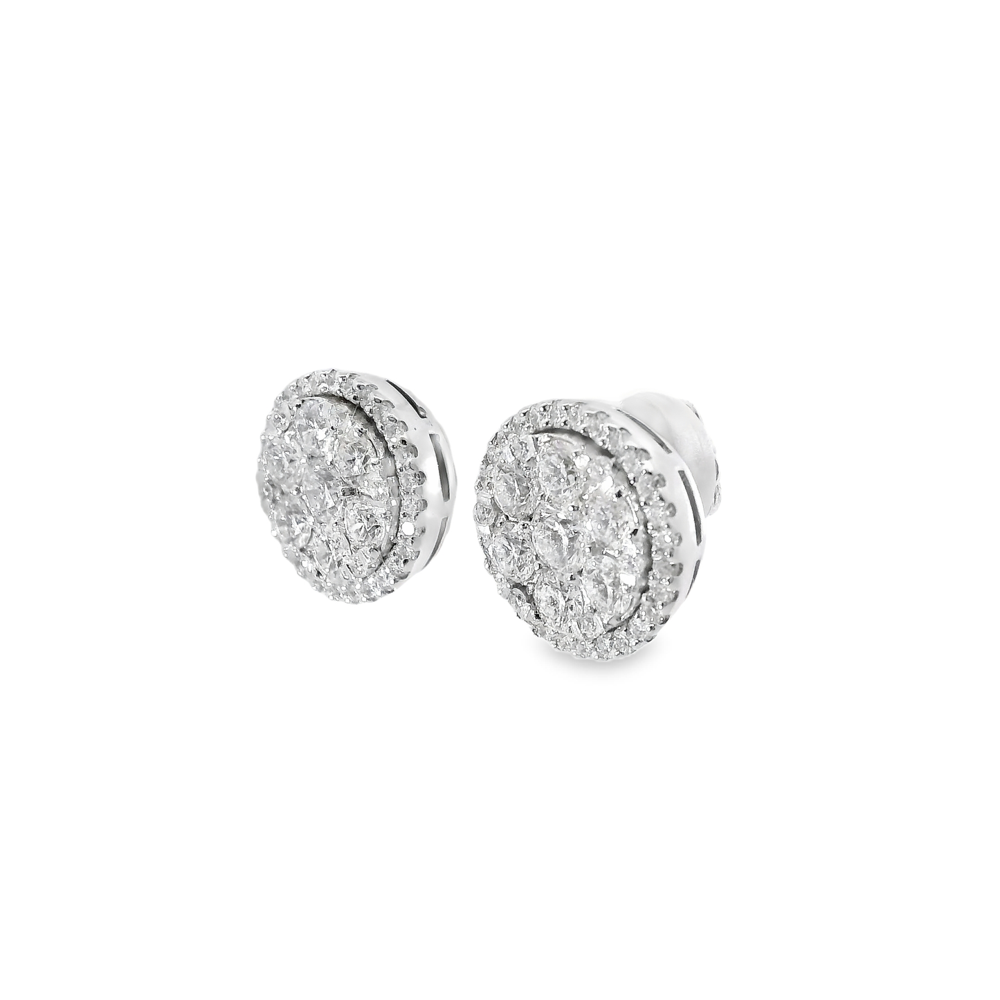 2.17CT Diamond 14k white Gold Earring