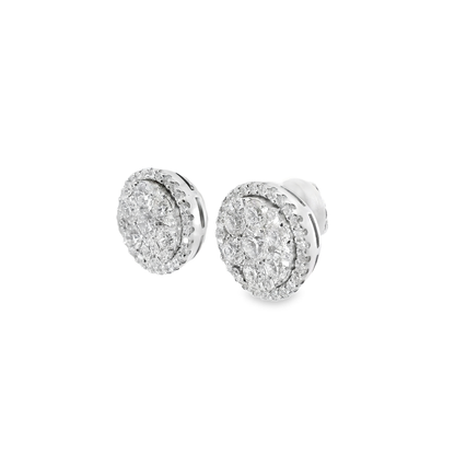 2.17CT Diamond 14k white Gold Earring