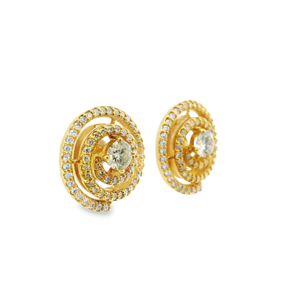 1.40CT Diamond 14k Yellow Gold Earring