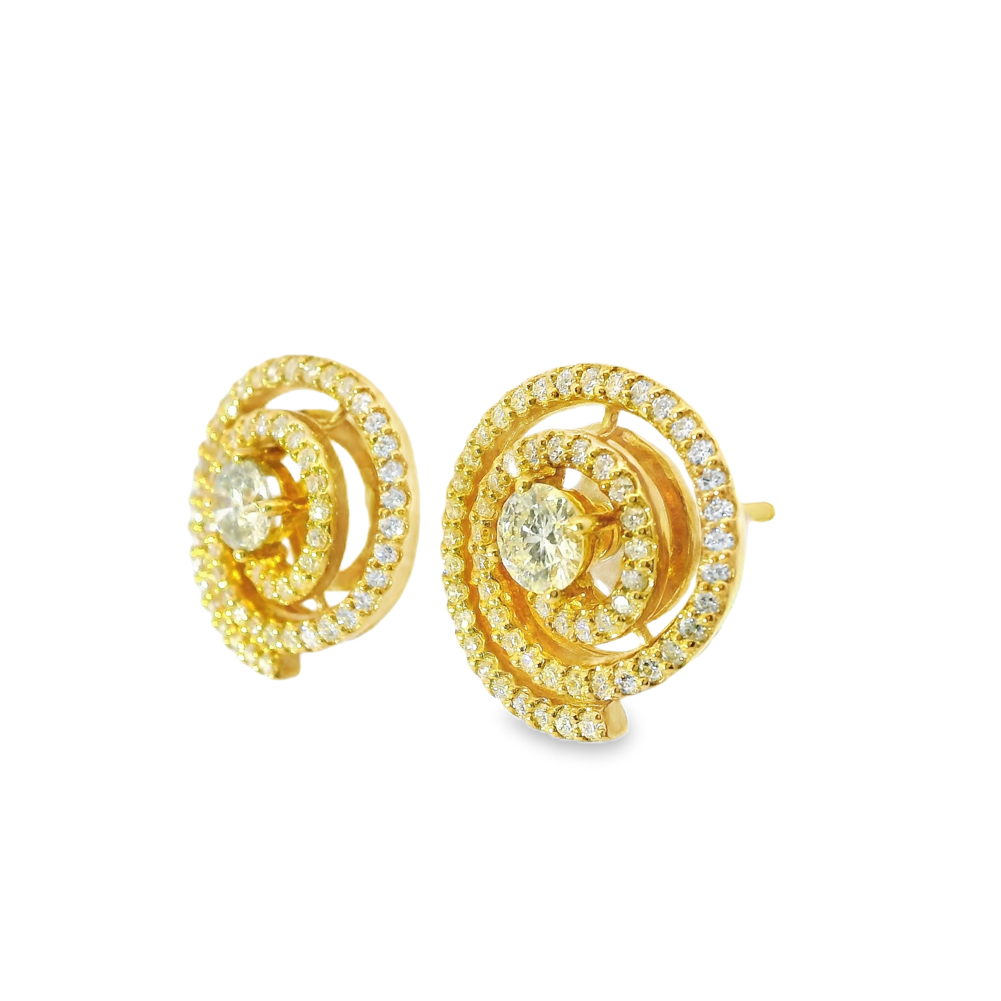1.40CT Diamond 14k Yellow Gold Earring