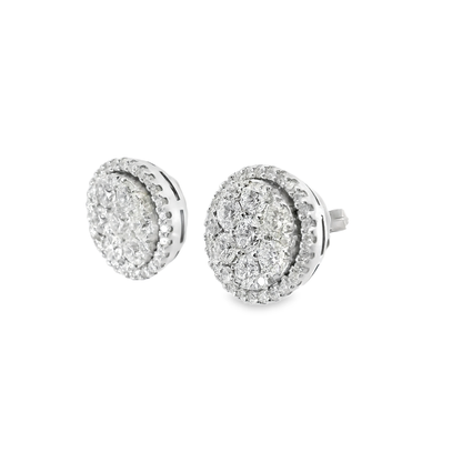 2.18ct Diamond 14k White Gold Earring