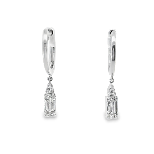 0.36CT Diamond 14k White Gold Earring