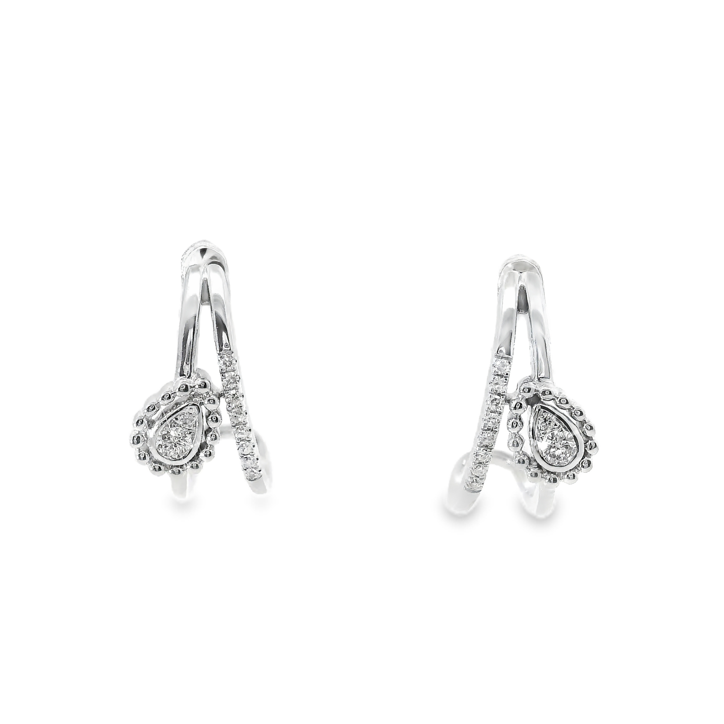 0.12CT Diamond Earring 14k White Gold