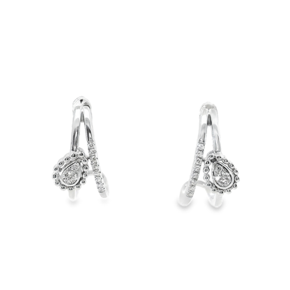 0.12CT Diamond Earring 14k White Gold