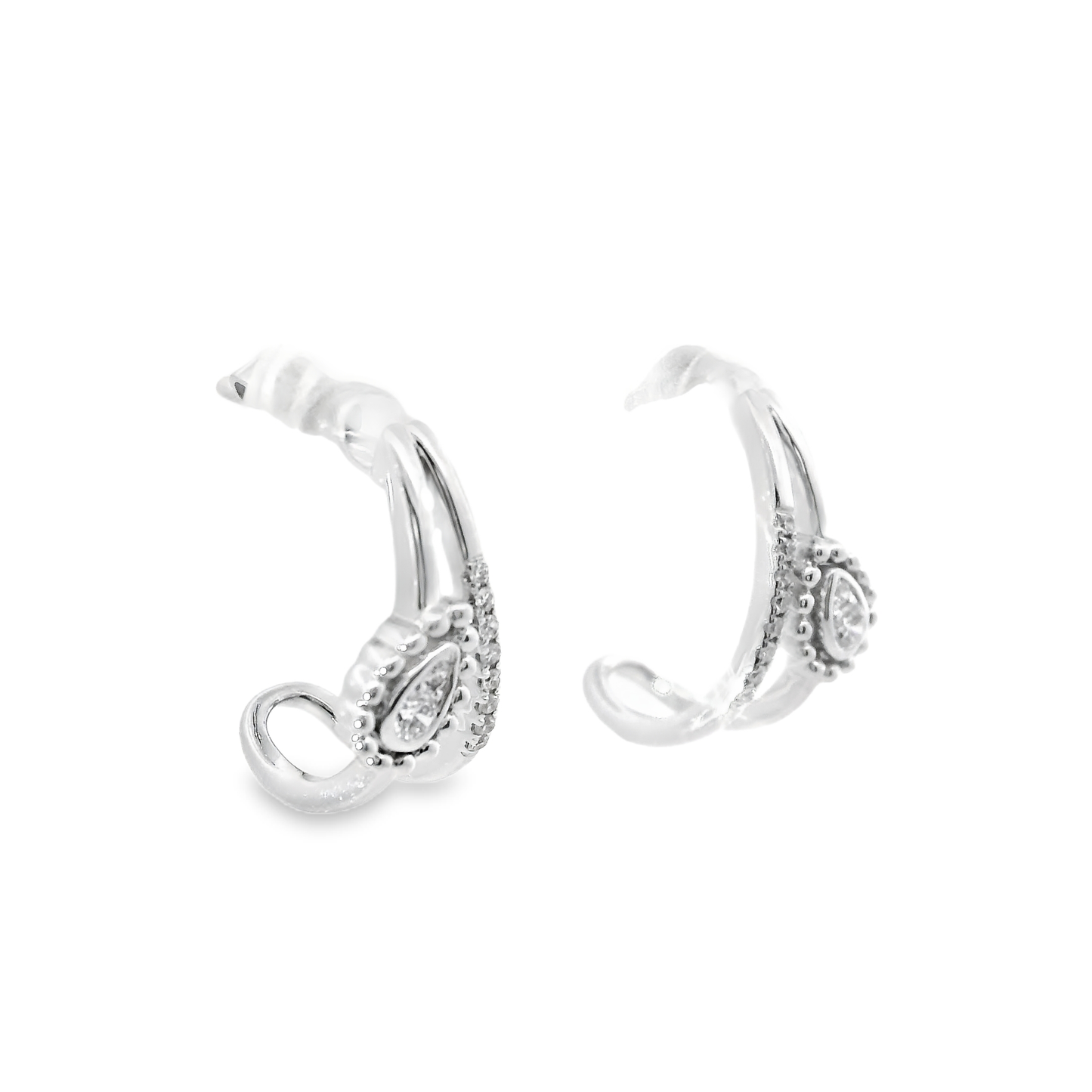 0.12CT Diamond Earring 14k White Gold