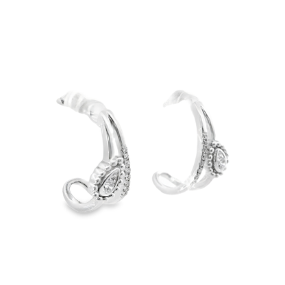 0.12CT Diamond Earring 14k White Gold