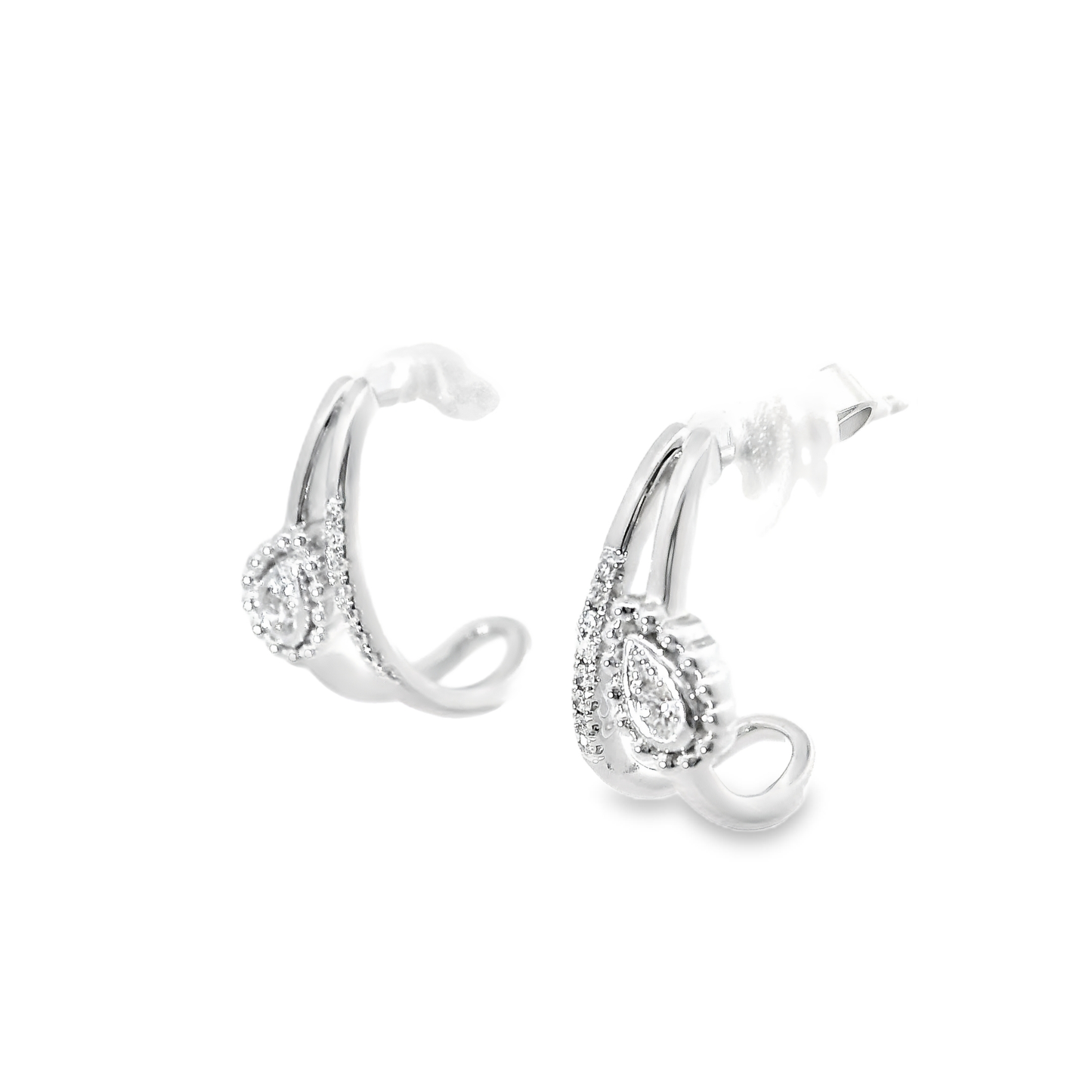0.12CT Diamond Earring 14k White Gold