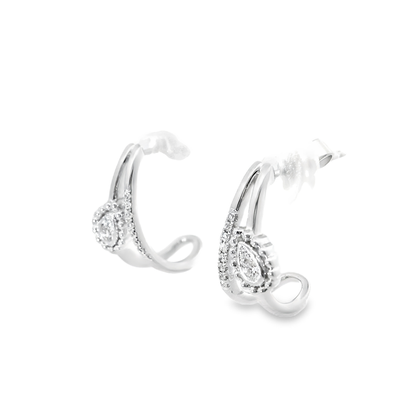 0.12CT Diamond Earring 14k White Gold
