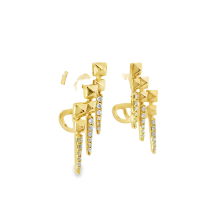 0.20CT Diamond 14k Yellow Gold Earring