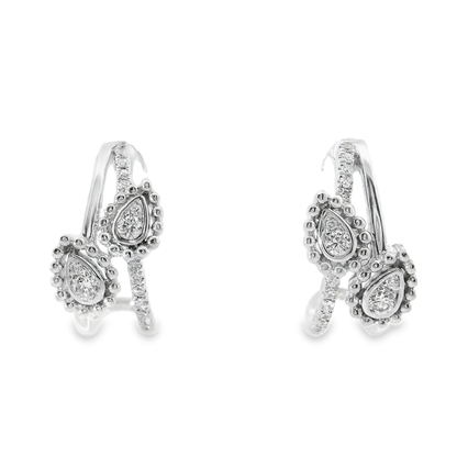 0.18CT Diamond 14k White Gold Earring
