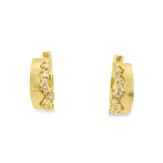 0.16CT Diamond 14k Yellow Gold Earring