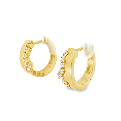 0.16CT Diamond 14k Yellow Gold Earring