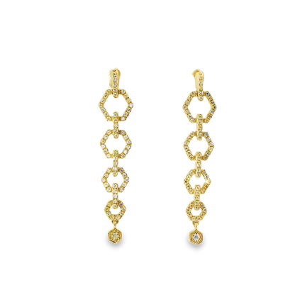 0.37CT Diamond 14k Yellow Gold Earring