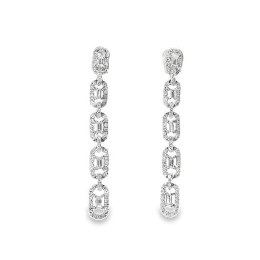 0.71CT Diamond 14k White Gold Earring