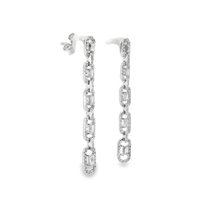 0.71CT Diamond 14k White Gold Earring