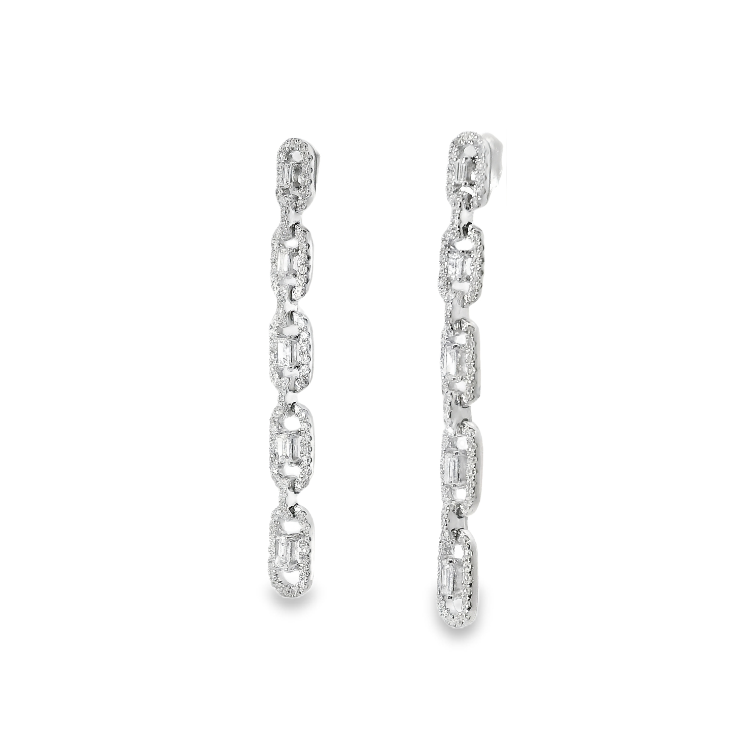 0.71CT Diamond 14k White Gold Earring