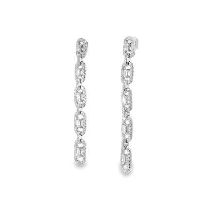 0.71CT Diamond 14k White Gold Earring