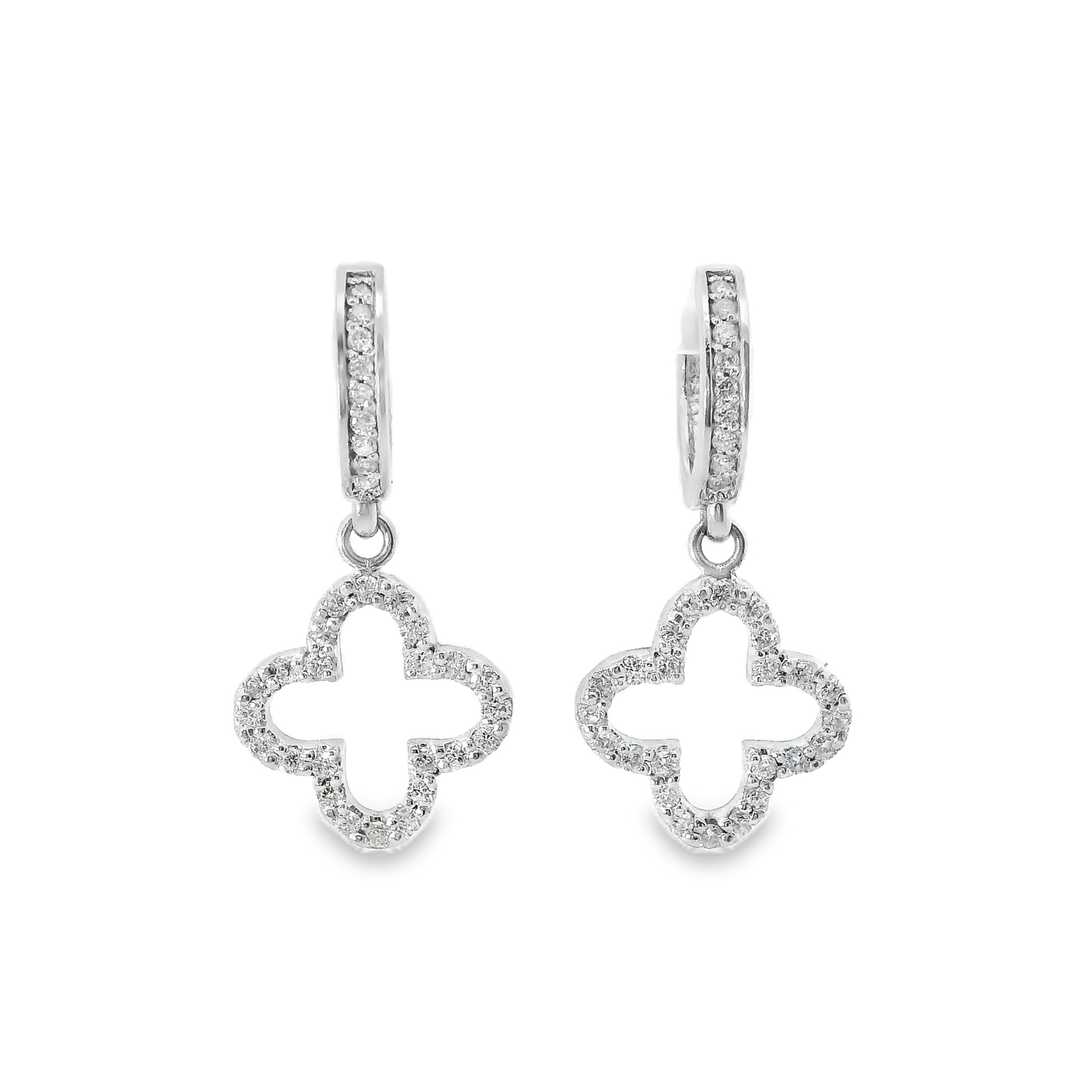 0.58CT Diamond 14k White Gold Earring