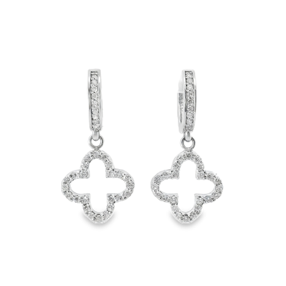 0.58CT Diamond 14k White Gold Earring