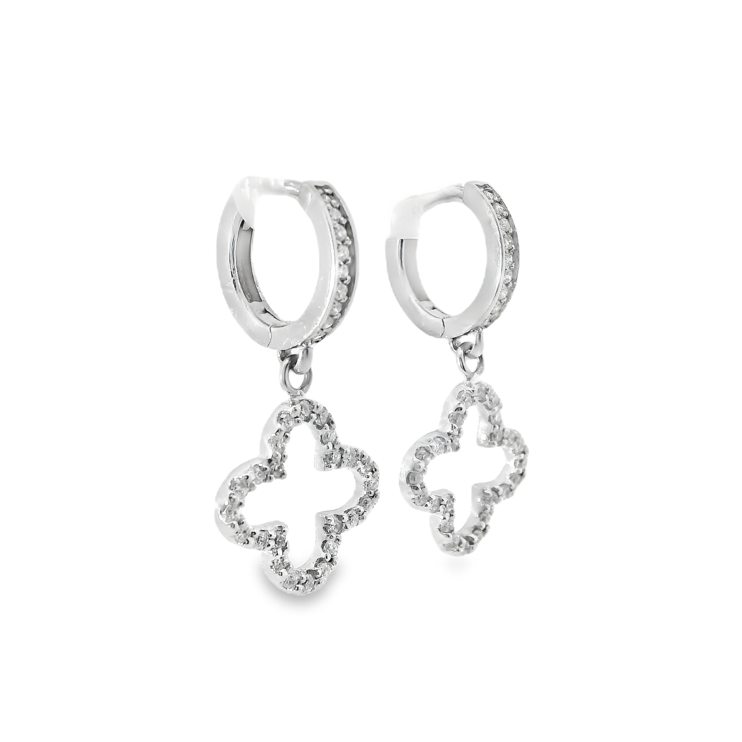 0.58CT Diamond 14k White Gold Earring