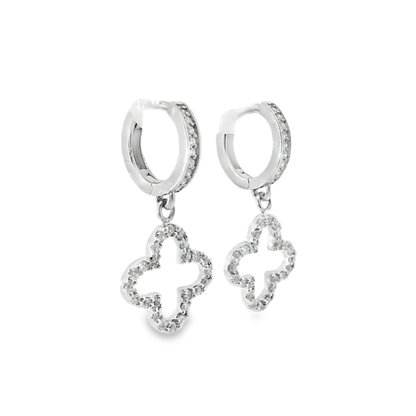0.58CT Diamond 14k White Gold Earring