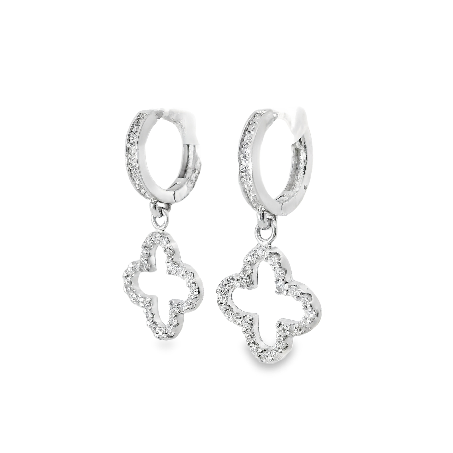 0.58CT Diamond 14k White Gold Earring