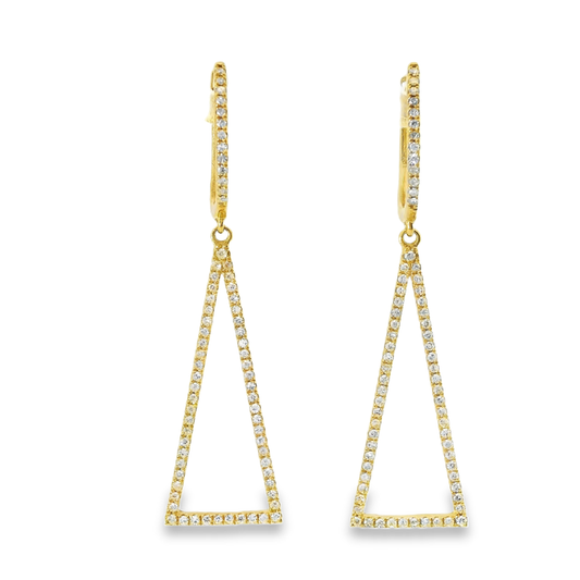 0.42CT  Diamond  14k Yellow Gold Earring