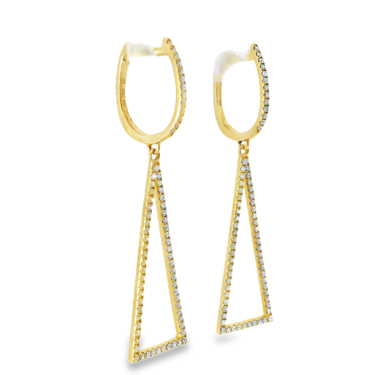 0.42CT  Diamond  14k Yellow Gold Earring