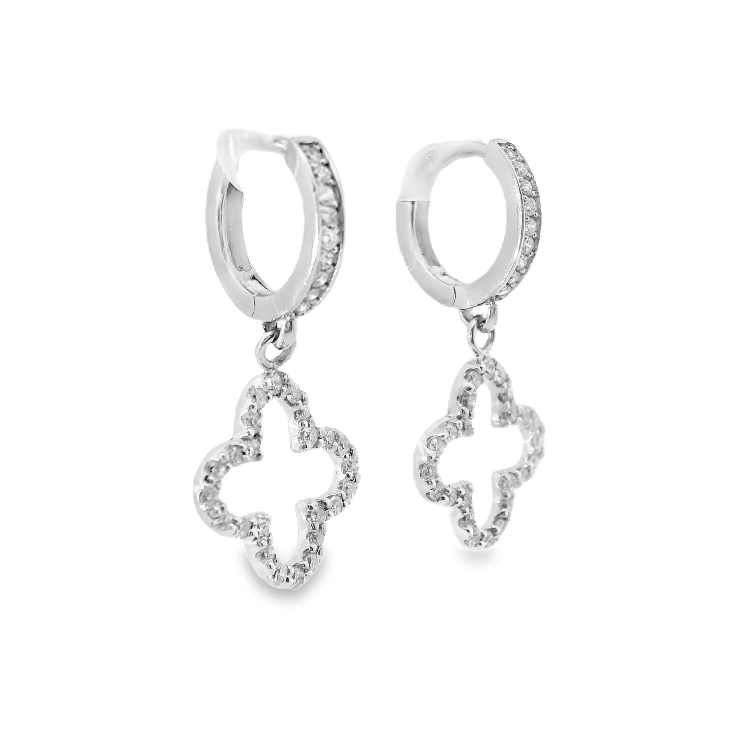 0.64CT Diamond 14k white Gold Earring