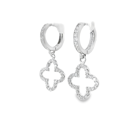 0.64CT Diamond 14k white Gold Earring