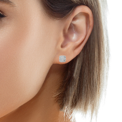 1.06CT Diamond 18k White Gold Earring