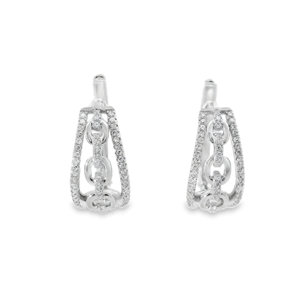 0.38CT Diamond 14K White Gold Earring