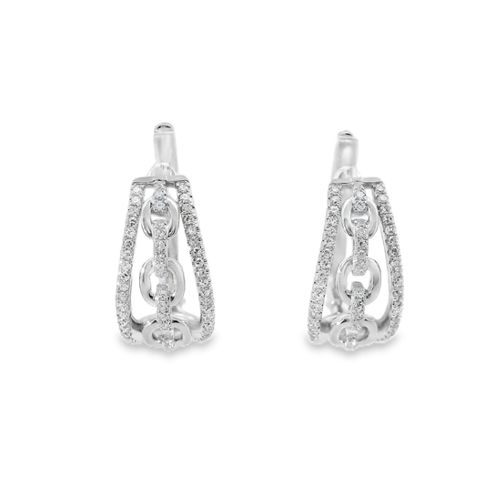 0.38CT Diamond 14K White Gold Earring